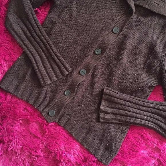 Vintage Hennes shawl collar brown acrylic cardigan - Picture 3 of 8